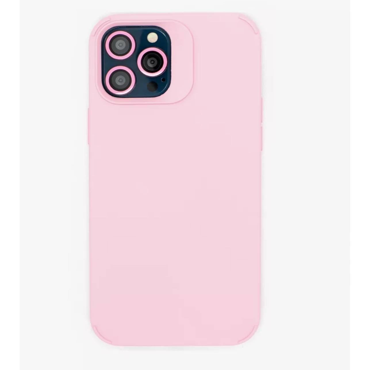 Husa Apple iPhone 13 Pro, Flippy, din Silicon Lichid, Interior din Microfibra, Lentile Fosforescente de Protectie Camera, Anti Amprenta, Rezistenta la Socuri, Roz