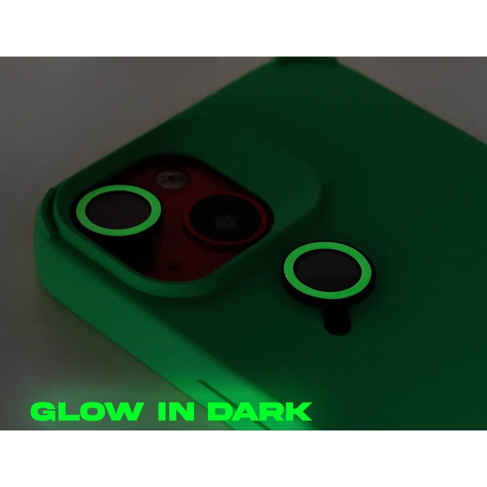 Husa pentru Apple iPhone 15 Pro, Flippy, din Silicon Lichid, Interior din Microfibra, Lentile Fosforescente de Protectie Camera, Anti Amprenta, Rezistenta la Socuri, Verde