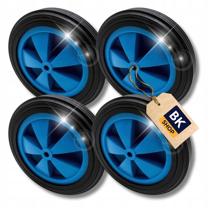 Set Roti, BKshop, 145x20x8 mm, Negru, Material Pvc, Diametru Roata 145 mm, Tip Roata Plina, Roti Pentru Carucior, Tip Rulment Rulmenti Cu Alunecare