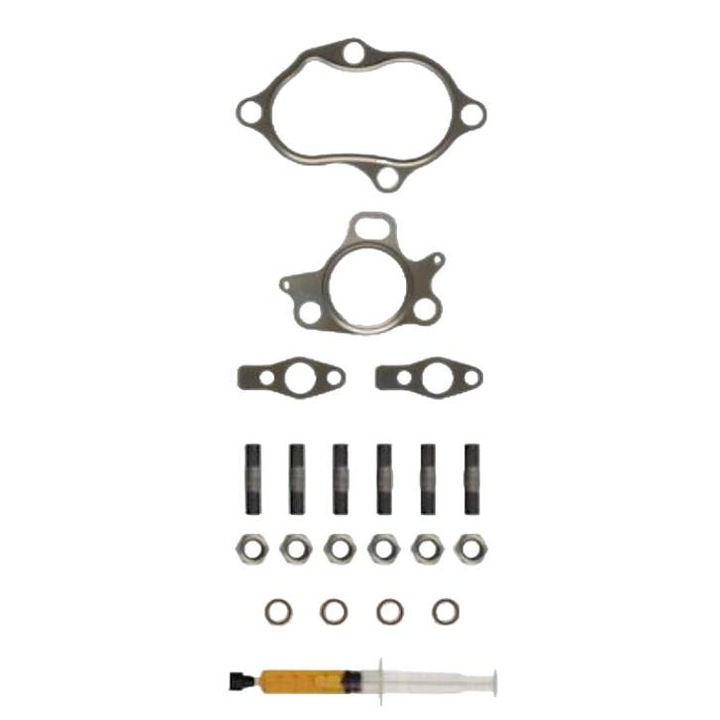 AJUSA JTC11745 turbófeltöltő rögzítő készlet, használati utasítással, tömítésekkel, autóipari