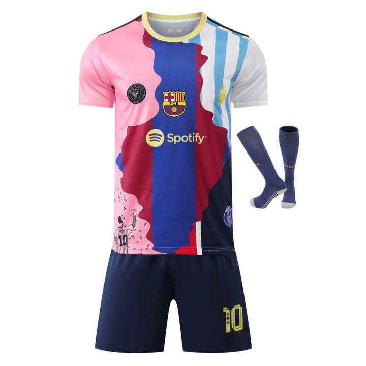 Echipament sportiv copii Messi Tricouri Fotbal editie comemorativa, YSHT, Multicolor, Multicolor