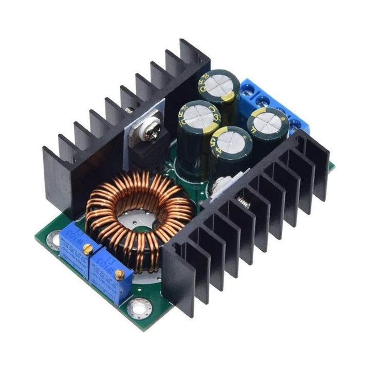 Регулируемо понижаващо напрежение захранване 8A 300W, DC-DC, напрежение 7-40V до 0.8-35V, захранващ модул за LED, кола, батерия, играчки, лаптоп
