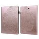Husa tableta compatibila cu Samsung Galaxy Tab A 9.7 T550 / T555, piele cu model embosat de paun, roz aurie