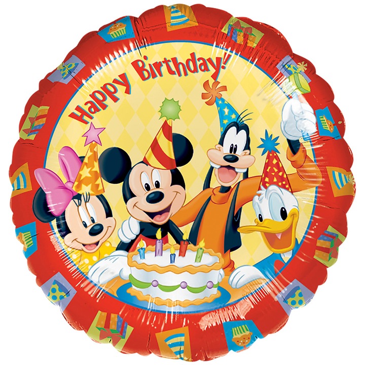 Balon Folie Mickey & Friends Happy Birthday 43cm 922301