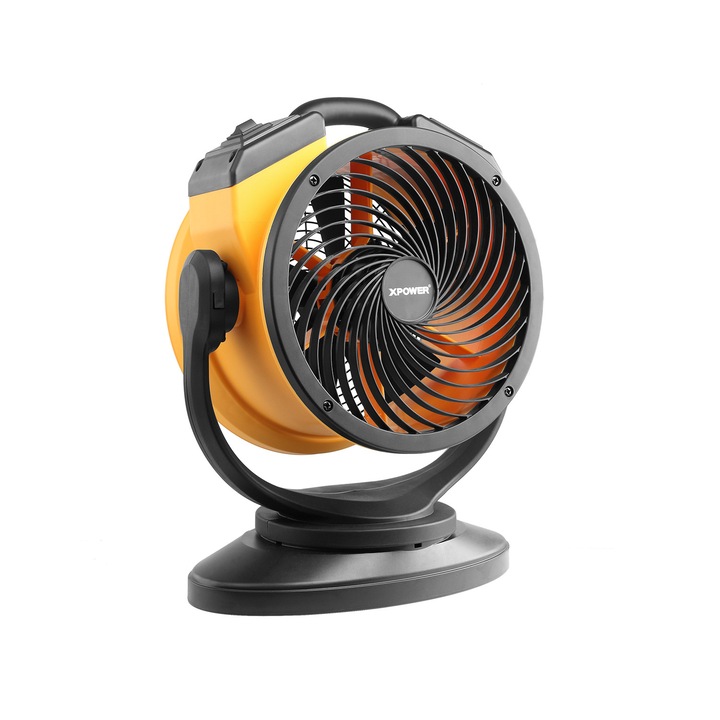 Ventilator de podea multifunctional XPower de inalta performanta, de mare viteza, pentru intreaga camera, circulator de aer, cu viteza variabila (Portocaliu, FC-100S)