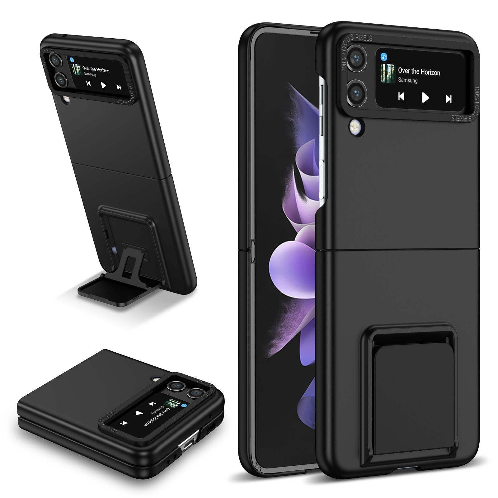 Husa de protectie Flippy, Pliere Tridimensionala, Multifunctionala, PC, pentru Samsung Galaxy Z Flip 3, Negru