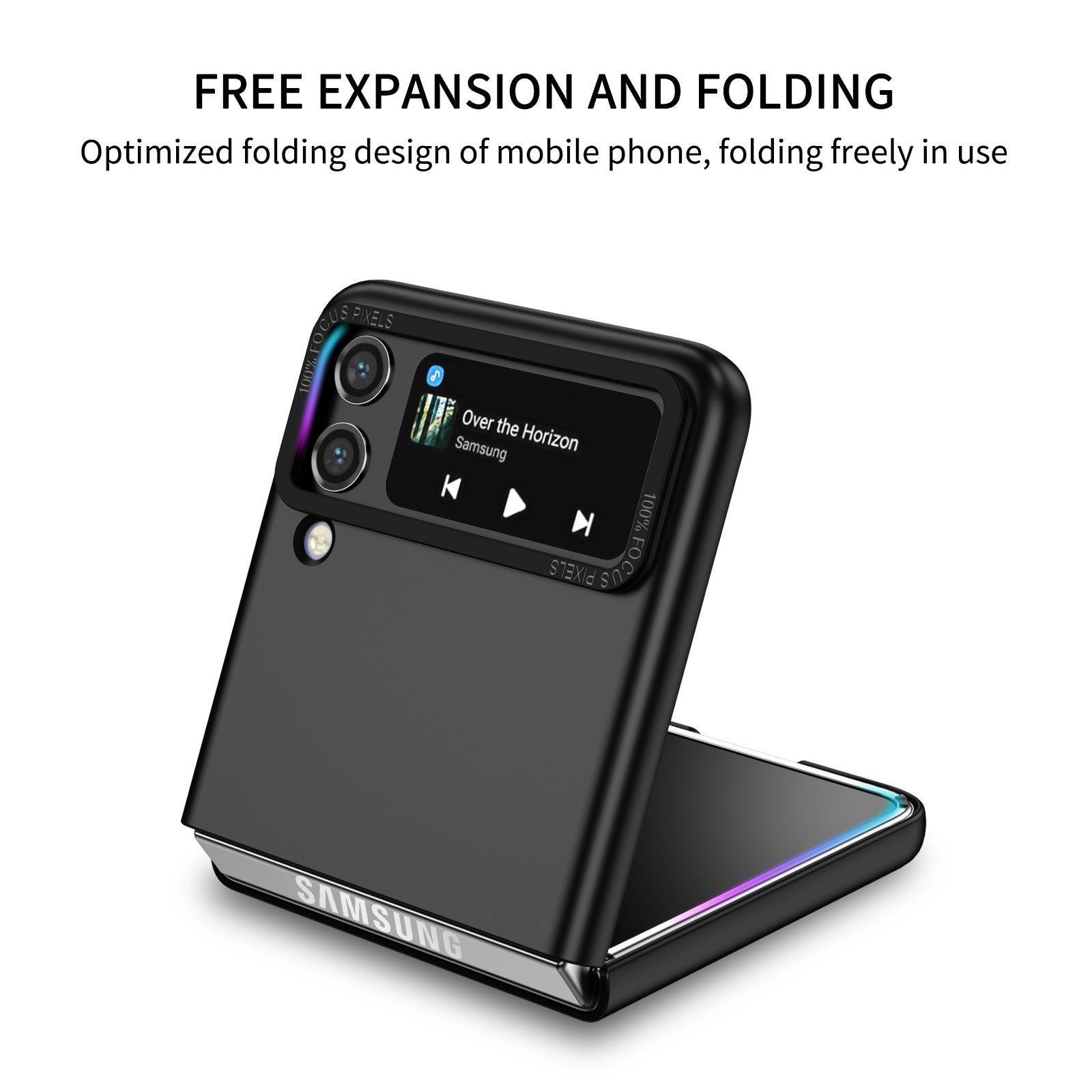 Husa de protectie Flippy, Pliere Tridimensionala, Multifunctionala, PC, pentru Samsung Galaxy Z Flip 3, Negru