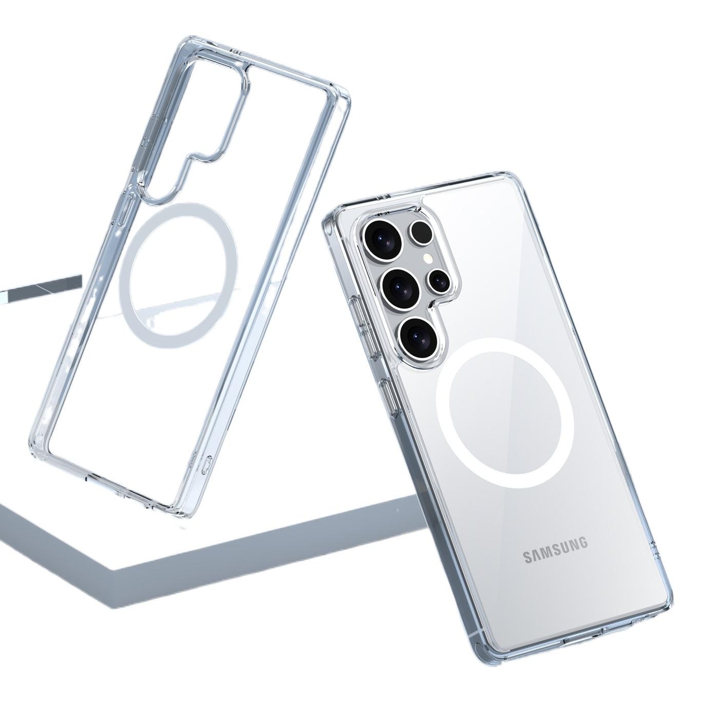 Husa telefon, Pentru Samsung Galaxy S25, 360°, alb transparent, TPU+PC