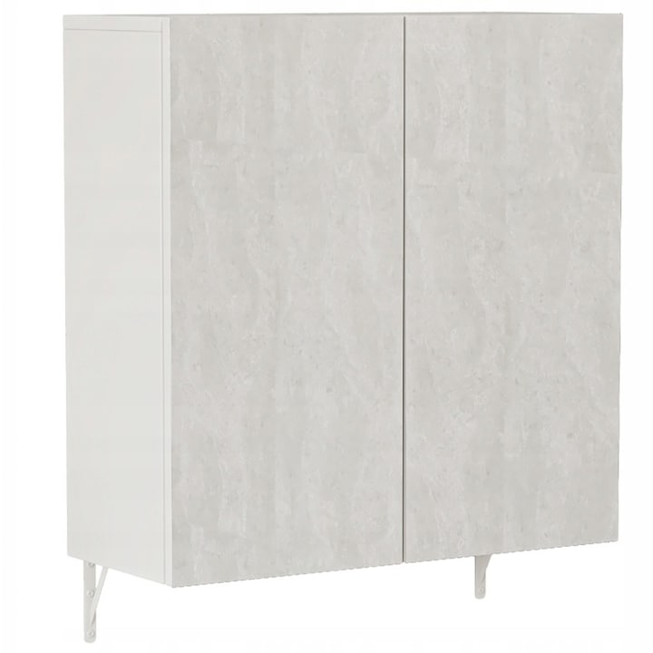 Fürdőszoba szekrény tükörrel mosdó felett 2 ajtós fehér modern 22x60x60 Rebiko