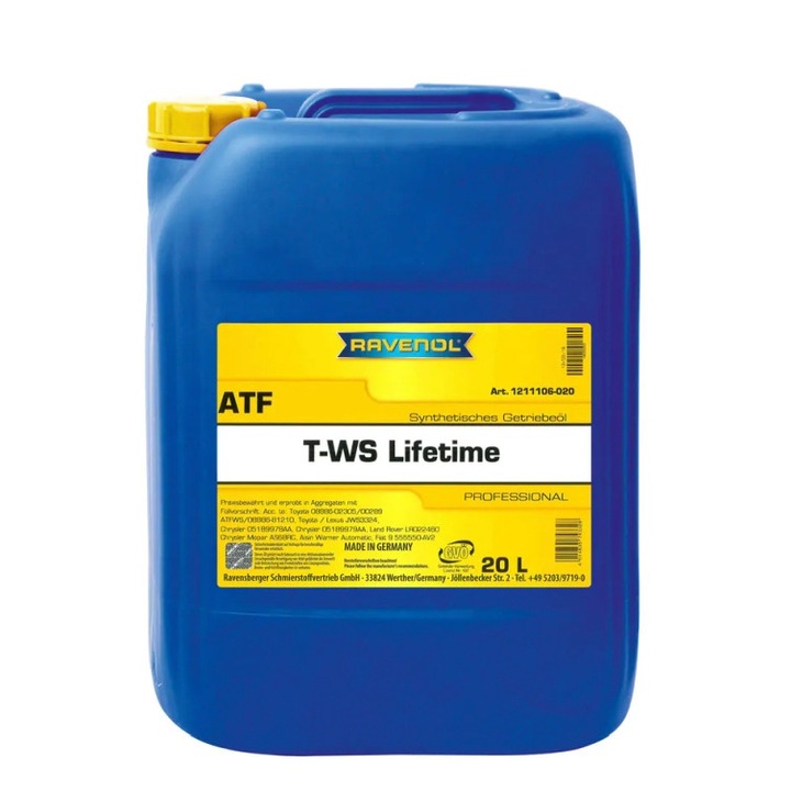 Масло за скоростна кутия RAVENOL, ATF T-WS LIFETIME, 20Л