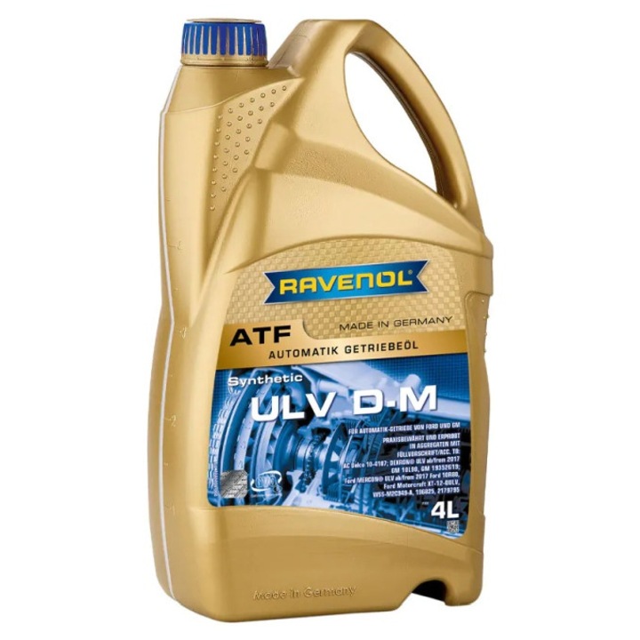 Sebességváltó olaj, RAVENOL, ATF ULV DM 4L-hez / AC DELCO 10-4107 / DEXRON® ULV AB/DIN 2017 GM 10L90 / FORD WSS-M2C949-A, GM