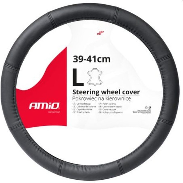 Калъф за волан AMIO, естествена кожа, размер L (39-41см)