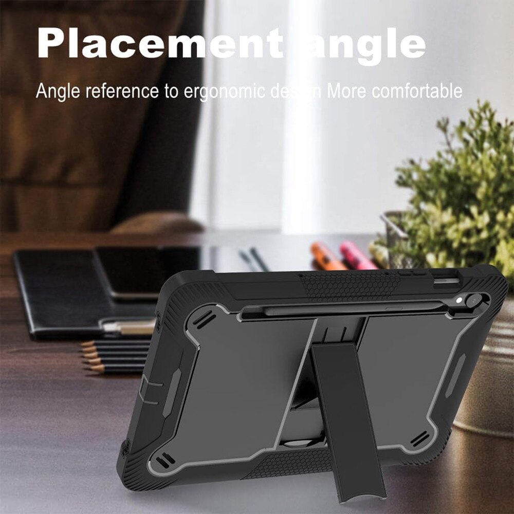 [Pachet 360°] Husa + folie din sticla pentru Samsung Galaxy Tab S9 / S9 FE / S10 FE Rugged Heavy Duty - negru
