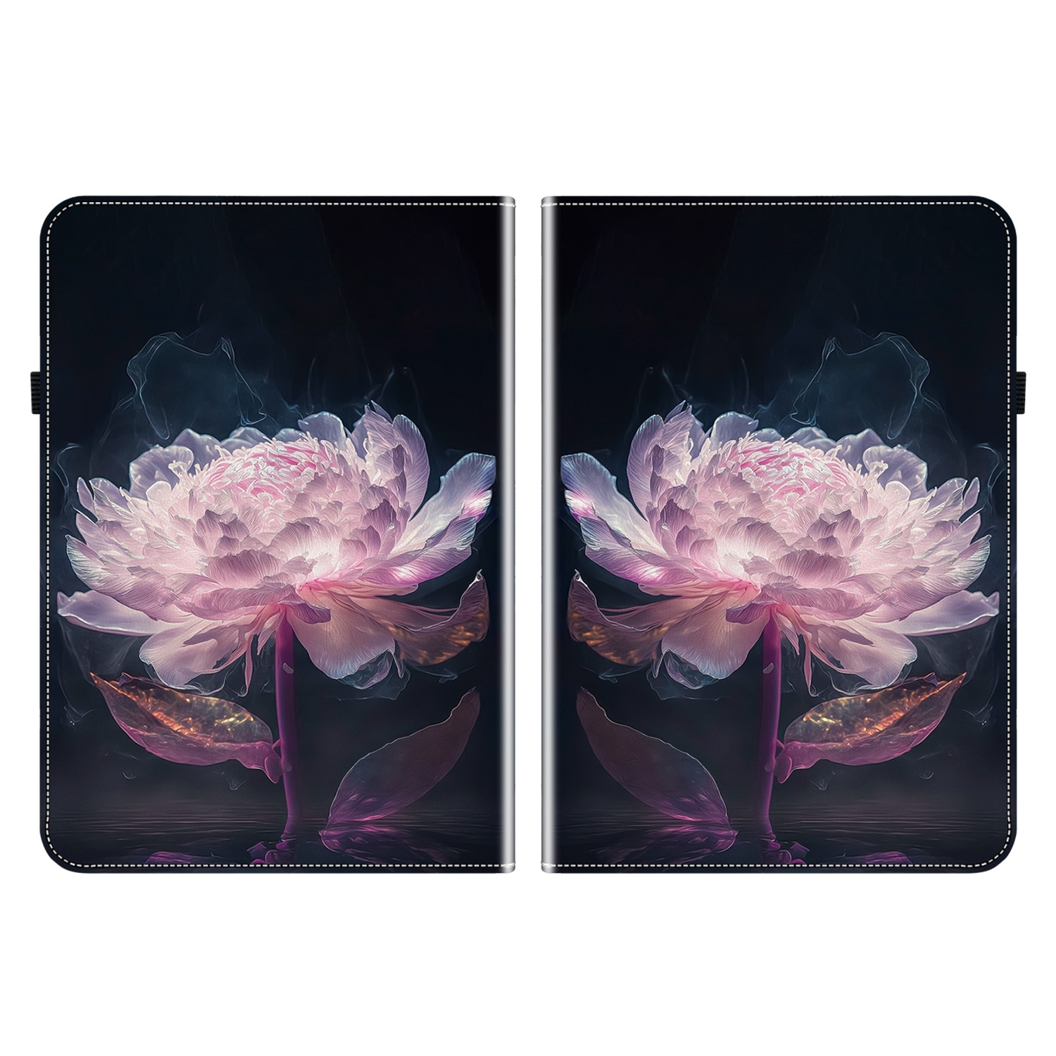 Husa tableta pentru Amazon Kindle Paperwhite 5, piele pictata cu textura cristal, model bujor mov