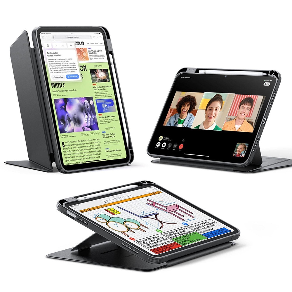 Husa pentru iPad 11 2025 ESR - Flip Hybrid Folio cu functie sleep / wake-up tip stand si slot pentru stylus - Negru
