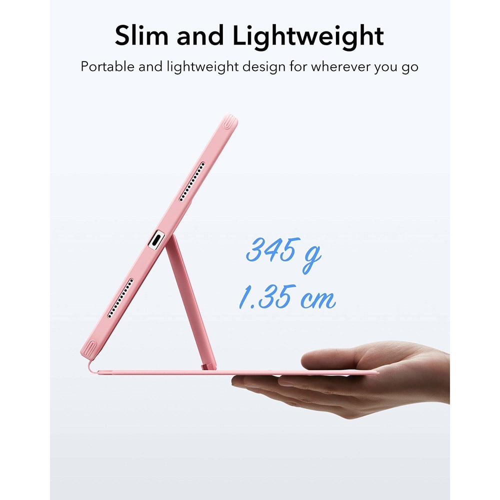 Husa pentru iPad 11 2025 ESR - Flip Hybrid Folio cu functie sleep / wake-up tip stand si slot pentru stylus - Roz