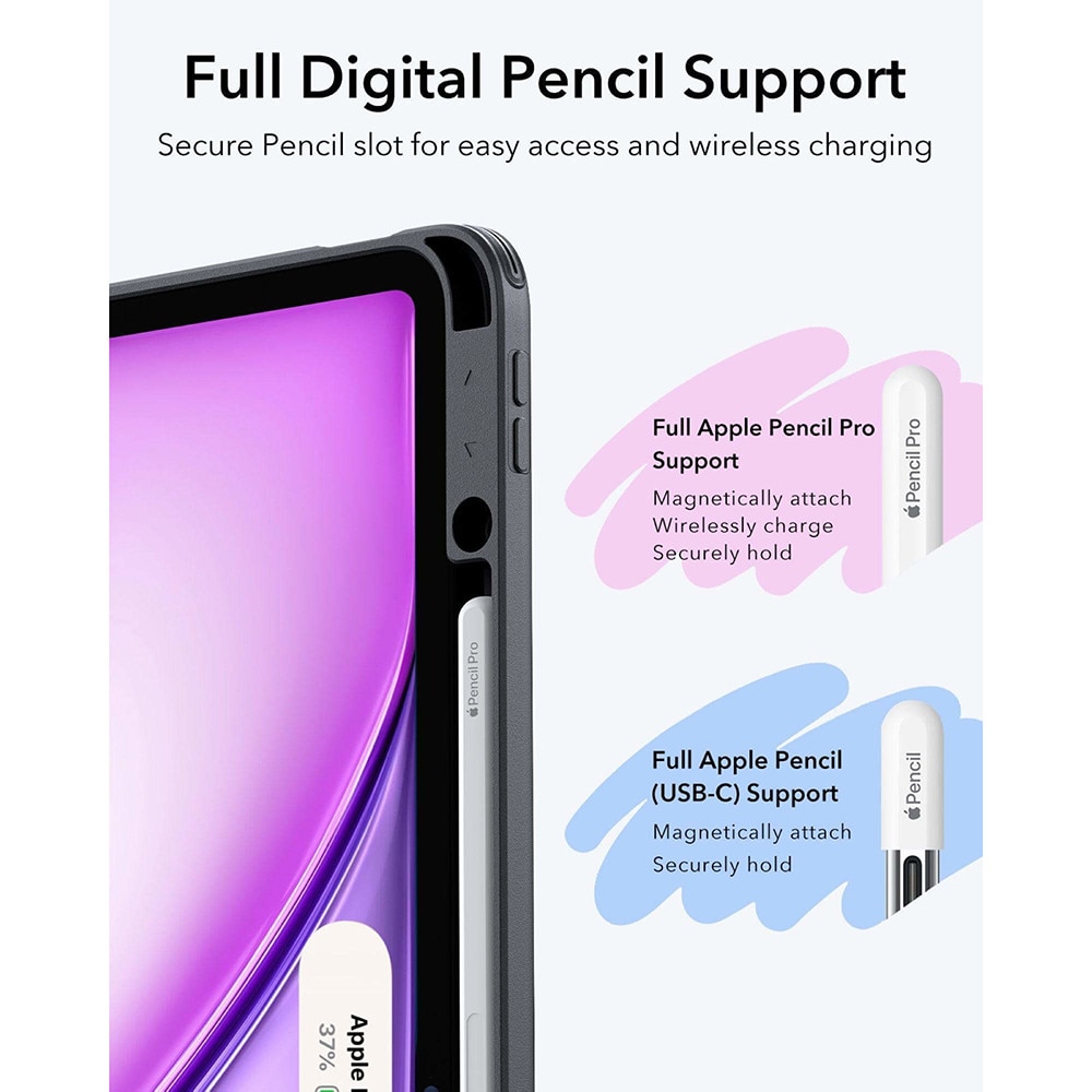 Husa pentru iPad Air 11 2024 / 2025 M2 M3 ESR - Flip Hybrid Folio cu functie sleep / wake-up tip stand si slot pentru stylus - Mov