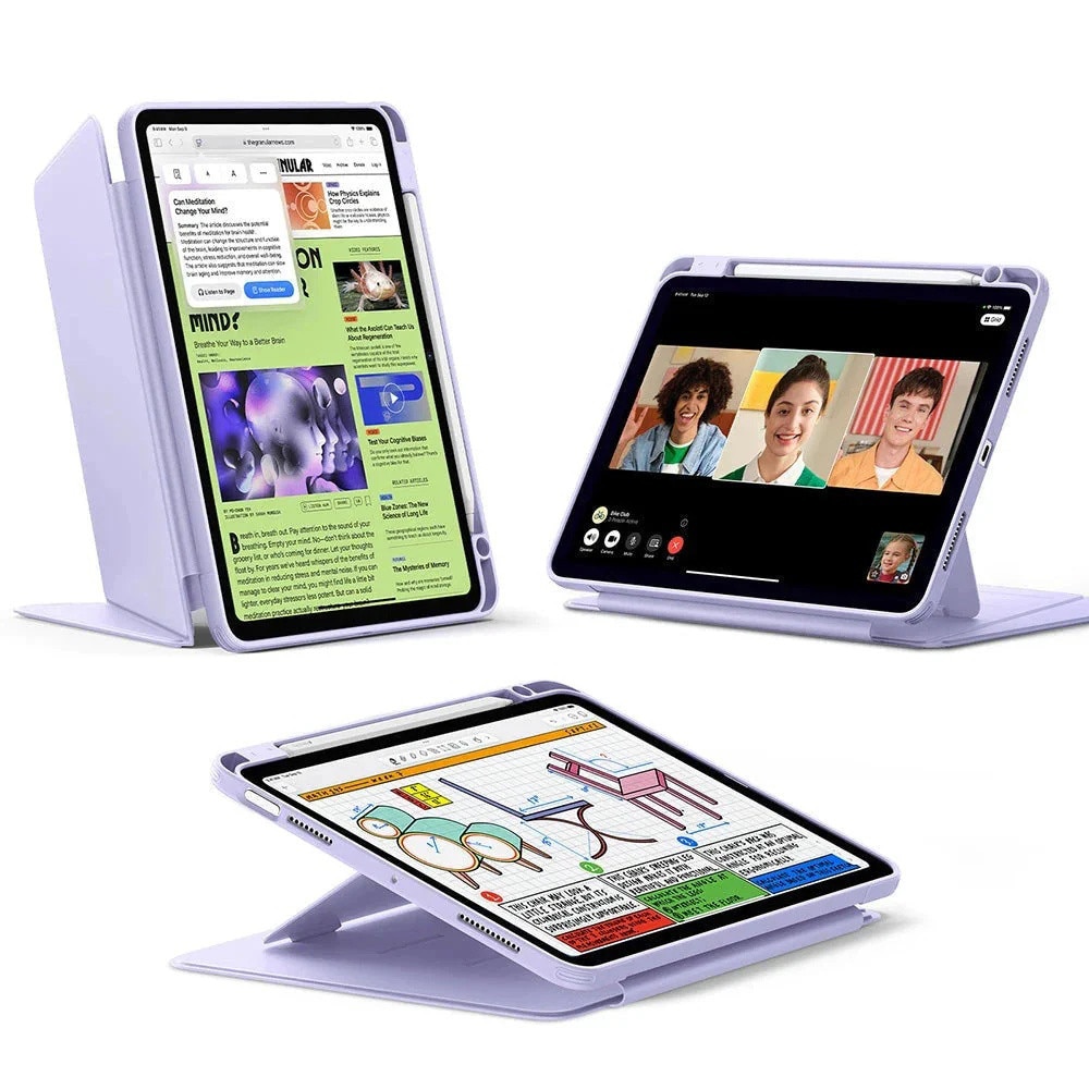 Husa pentru iPad Air 11 2024 / 2025 M2 M3 ESR - Flip Hybrid Folio cu functie sleep / wake-up tip stand si slot pentru stylus - Mov
