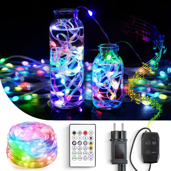 Lumina Inteligenta 100240v 66 Led Rgb 10 M Bluetooth Click Banda LED Iluminare Decorativa Masina 12V