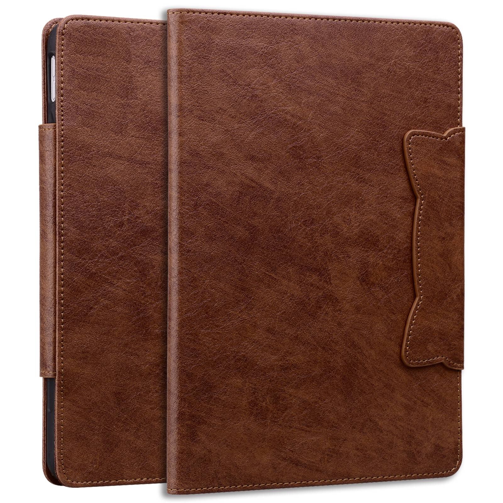 Husa tableta pentru Amazon Kindle Scribe 10.2 inch 2022, piele cu catarama, capac tip carte, culoare maro