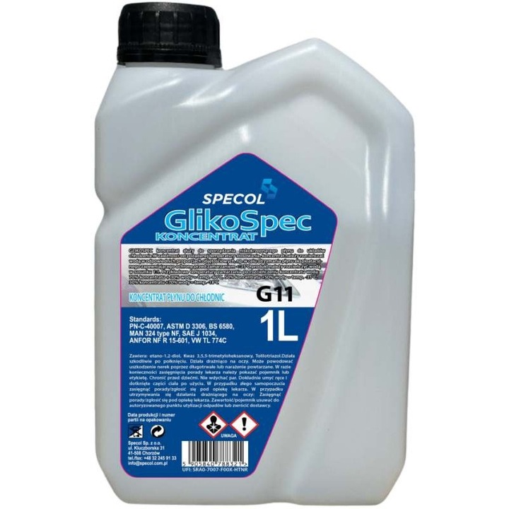 Fagyálló SPECOL 1L, kék, G11-es megfelelő Borygo Start