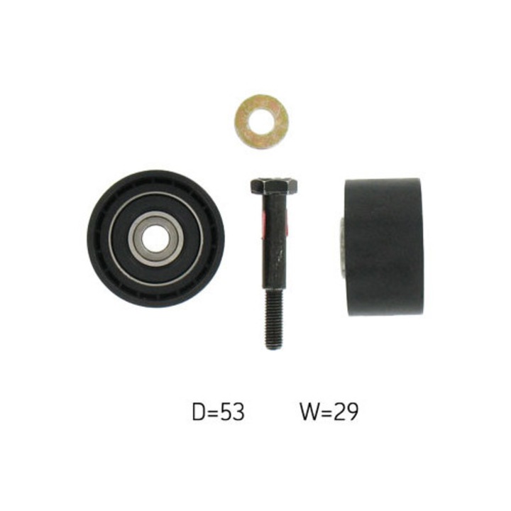 Vezérműszíj feszítőgörgő, SKF, 53x29mm, rögzítőanyaggal