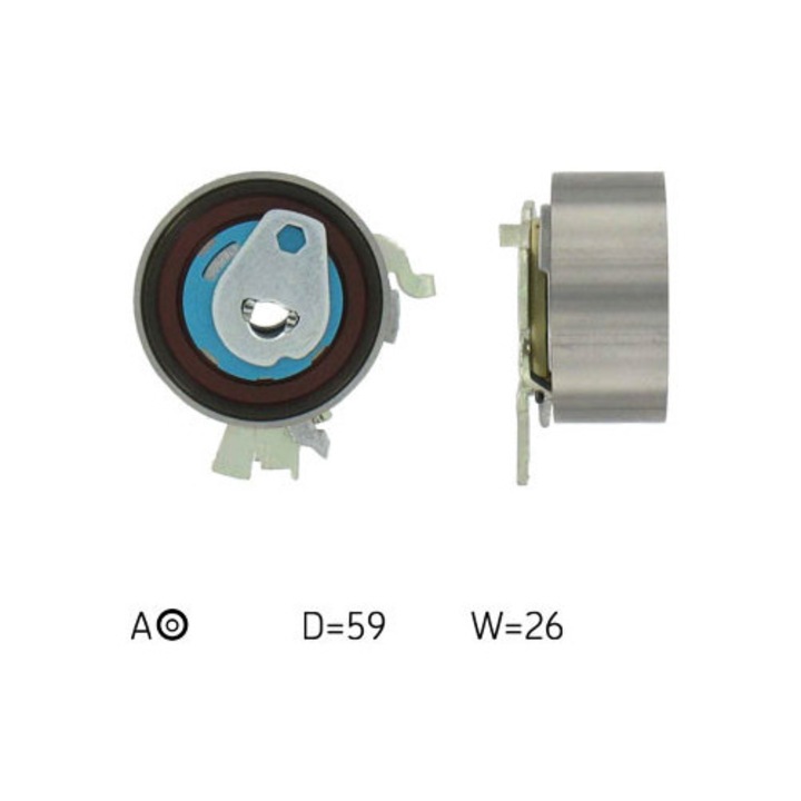 Vezérműszíj görgő, SKF, 59x26mm, Opel Astra G/Zafira modellekhez, benzin/dízel