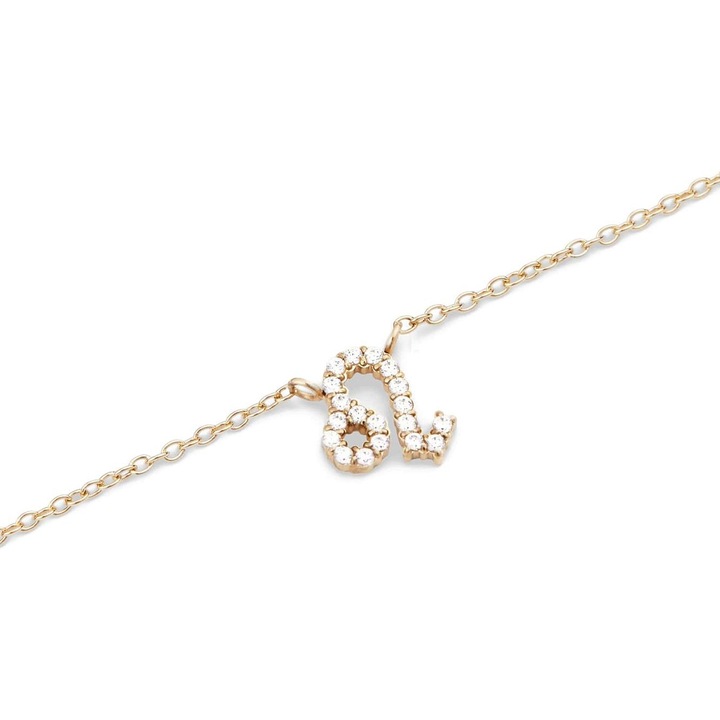 Colier dama Daniel Wellington, zodiacul Leu, auriu, cu cristale