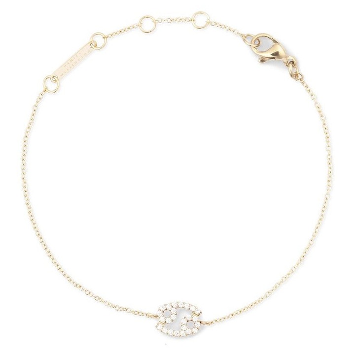 Bratara dama Daniel Wellington Crystal Zodiac Chain Gold Cancer, cu cristale, aurie
