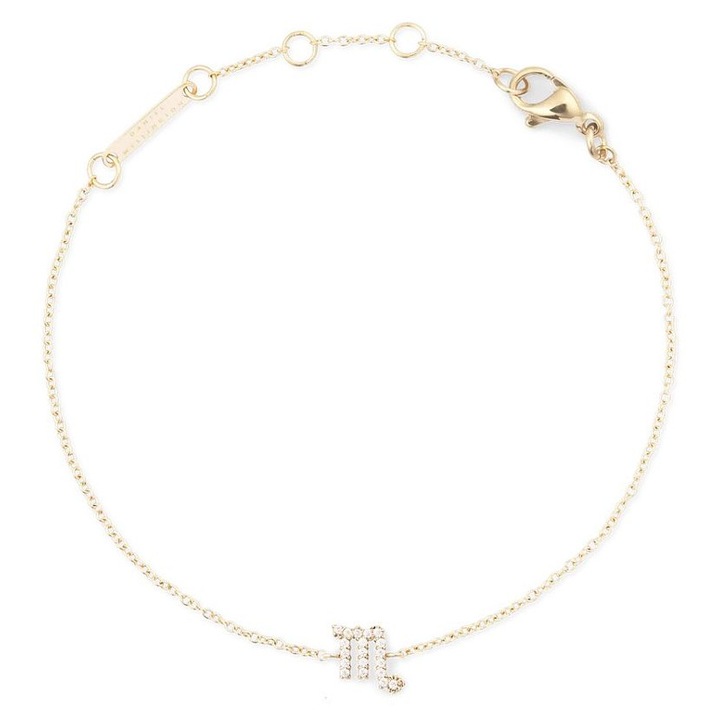Bransoleta dama Daniel Wellington Crystal Zodiac Chain Gold Scorpius, cu cristale, set autentic