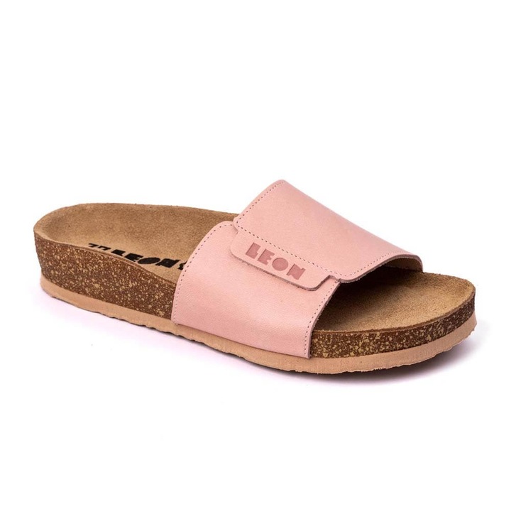 Saboti din piele, de vara, Leon 4022, Roz, Roz, 38