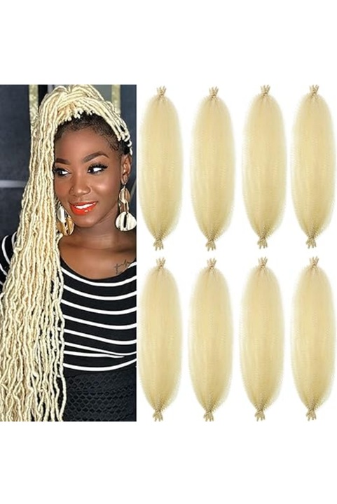 Extensii de Par Afro Twist 61 cm – 8 Pachete Pre-separate, Culoare blonda