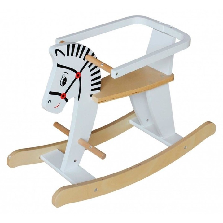 Leagan pentru copii, Dodo Toys, Cal K11, Lemn, Vopsea Ecologica, Manere De Prindere, Bare De Protectie, 68x26, 5x48 cm