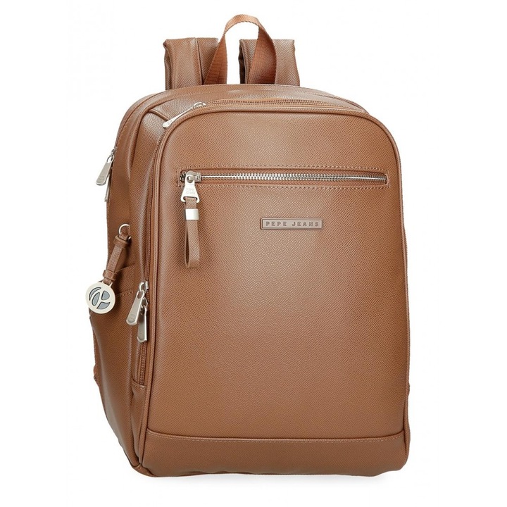Rucsac dama, Pepe Jeans Elia, 2 compartimente, buzunare laptop/tableta, adaptabil, maro, 25x37x10 cm