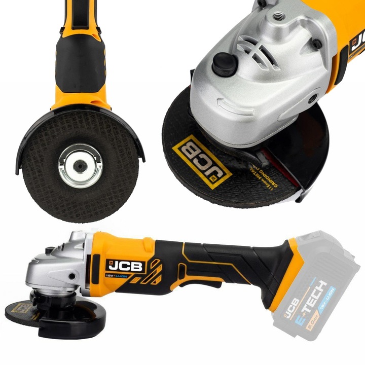 Polizor Unghiular, Jcb, Alimentare Cu Acumulator 18V, Viteza Fara Sarcina 8000 Rpm, Diametru Disc 115 mm, Filet Ax M14, Multicolor