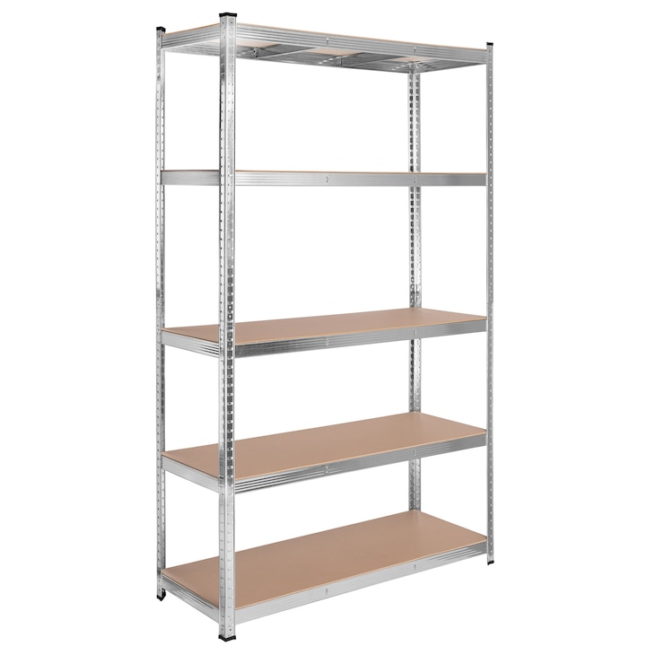 GMM Group fém polc, 5 szint, 200kg, 205x120x45cm, ezüst