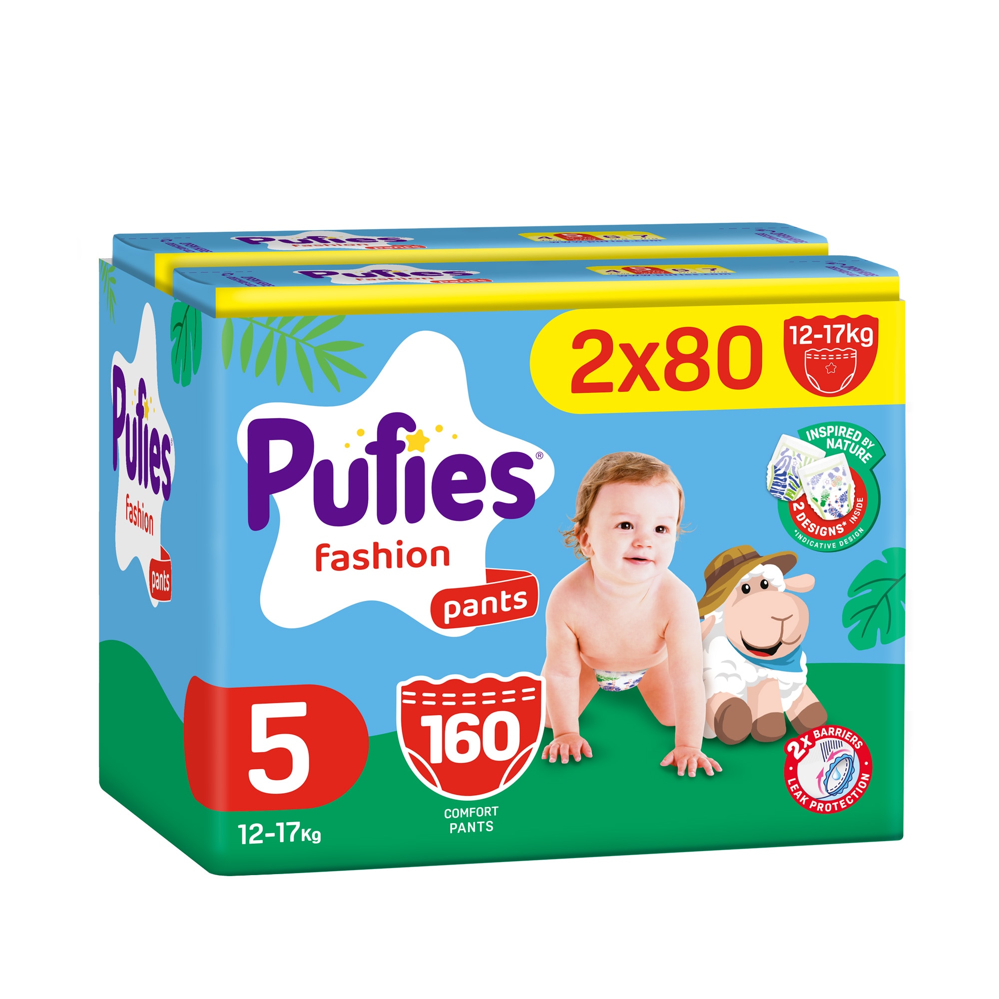 Scutece chilotel Pufies Fashion, marimea 5, 160 bucati, 12-17 kg