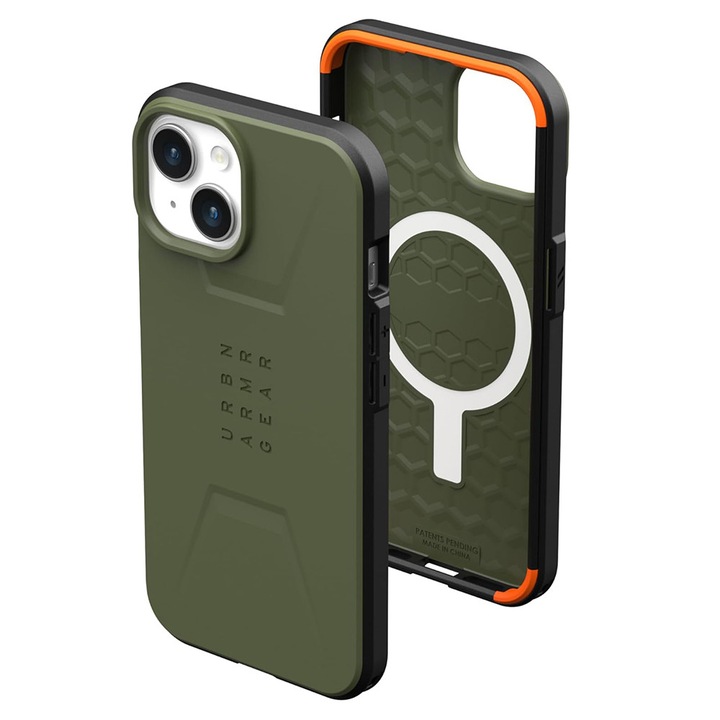 Husa Protectie pentru iPhone 15 Plus, P40, Lexgard, Olive Drab