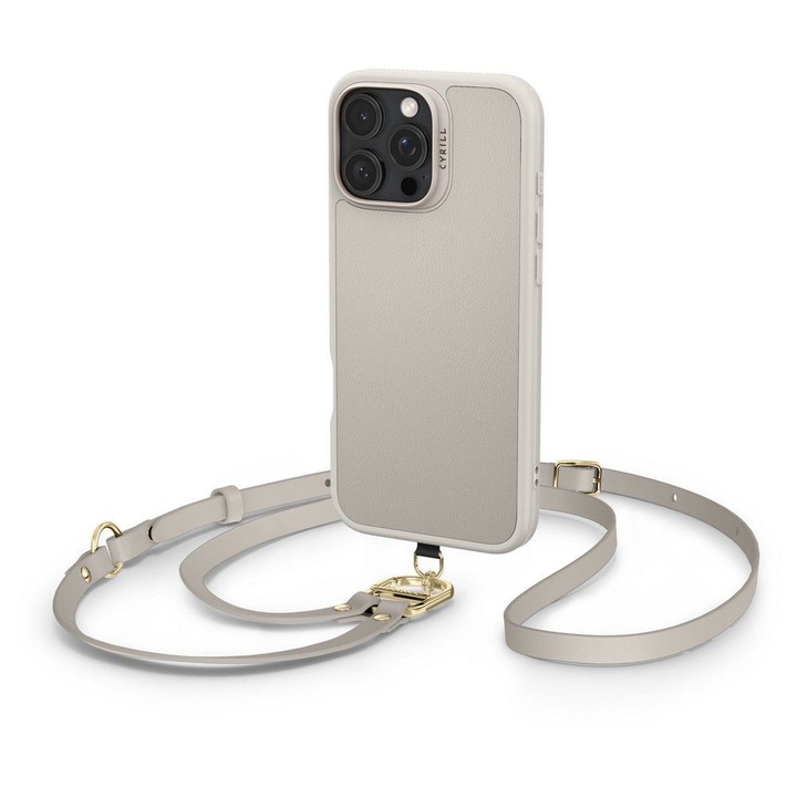 Защитен калъф Spigen, съвместим с Apple iPhone 16 Pro Max, Cyrill Classic Charm, съвместим с MagSafe, с кабел, TPU, кремав
