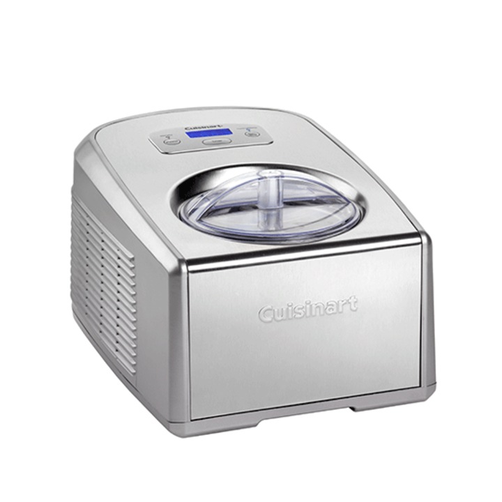 Aparat de inghetata cu compresor integrat Cuisinart ICE100E, putere 150 W, capacitate 1.5 L, gri