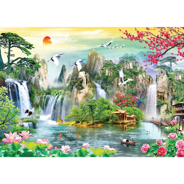 Fototapet peisaje, autoadeziv, Apus Rai, multicolor, 80x120 cm PE43