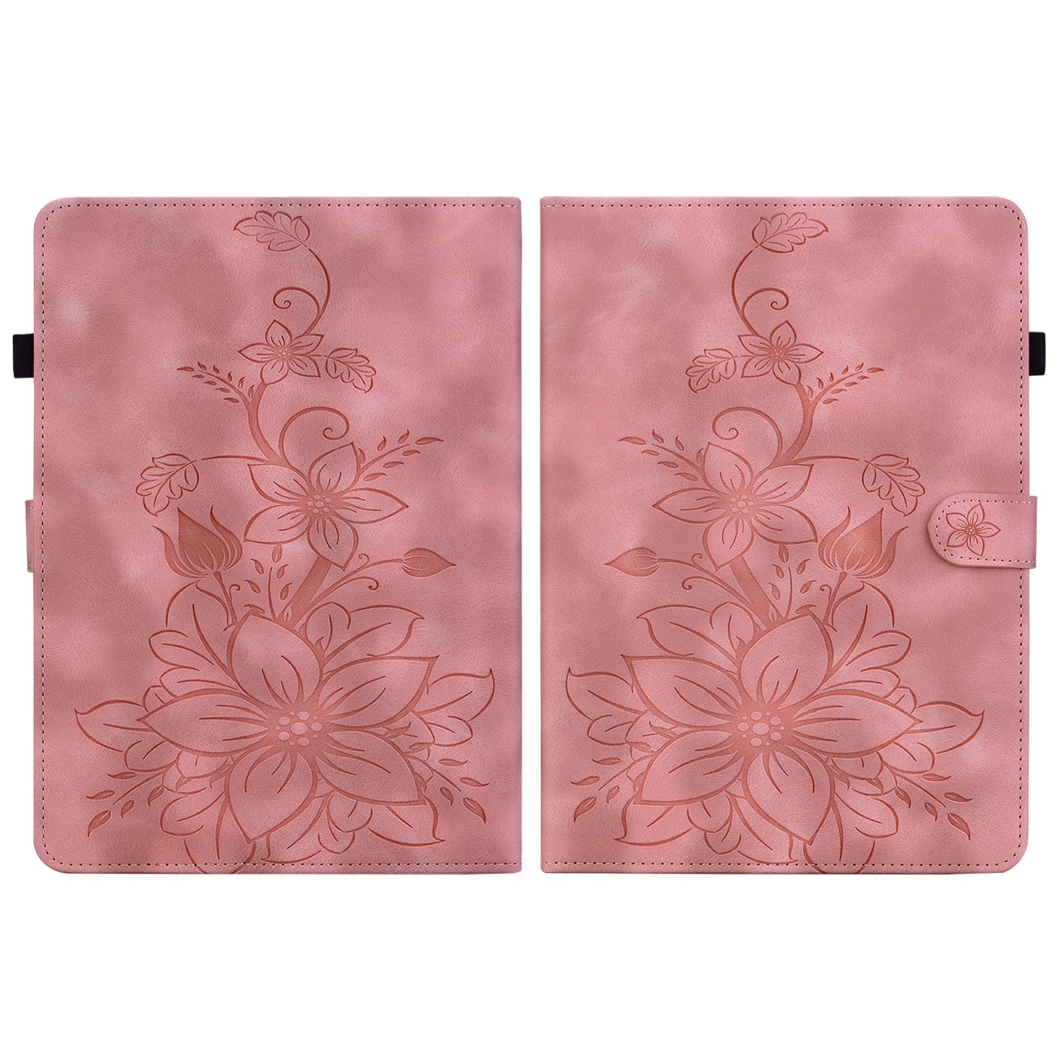 Husa tableta pentru Amazon Kindle Paperwhite 12th Gen 2024, piele embosata cu model floral, tip carte cu functie inteligenta, roz