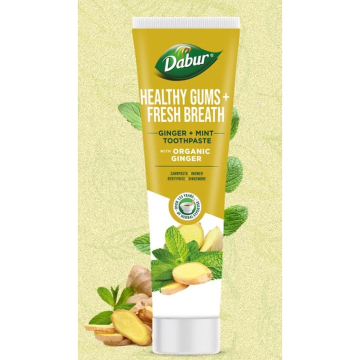 Паста за зъби Dabur с органичен джинджифил и мента - Свеж дъх