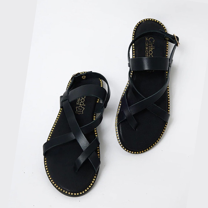 Черни сандали от естествена кожа LH-320 M4 13002, Черен