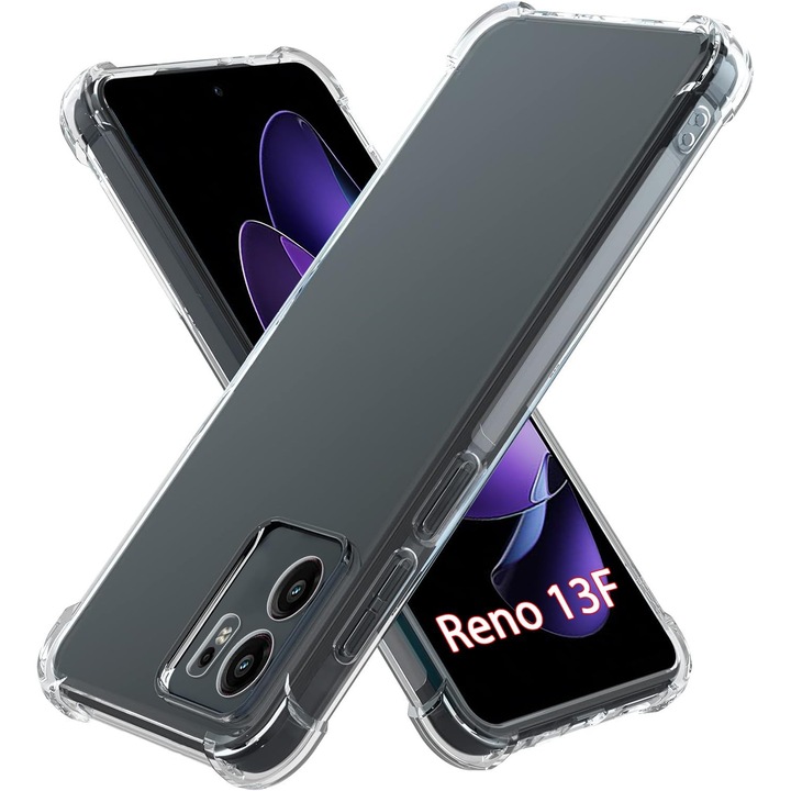Mat-Tech védőtok Oppo Reno 13F 5G / Reno FS 5G készülékkel kompatibilis, kameravédelem, ütésálló sarkok, precíz kivágások, ütésálló, átlátszó