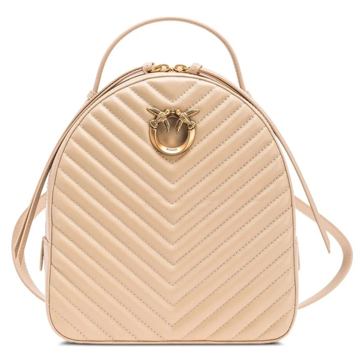 Ежедневна раница, Pinko, естествена кожа, бежово, един размер