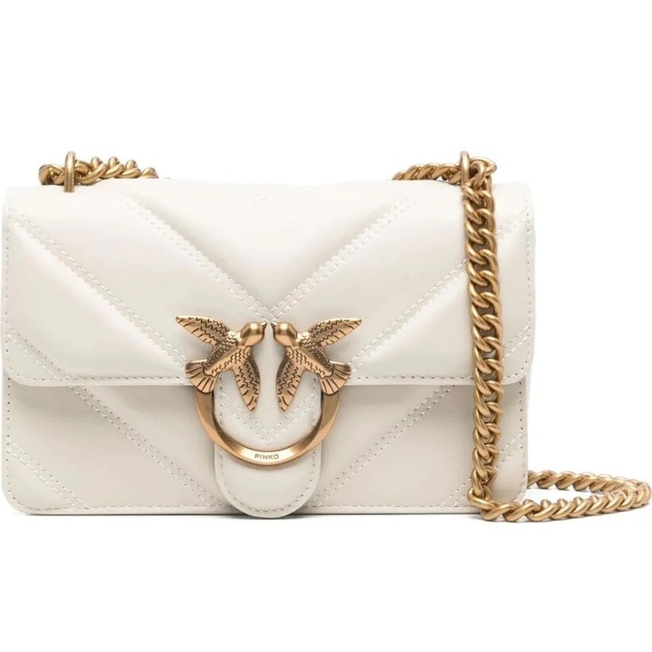 Válltáska, Pinko, Valódi bőr, Állítható pánt, Fehér