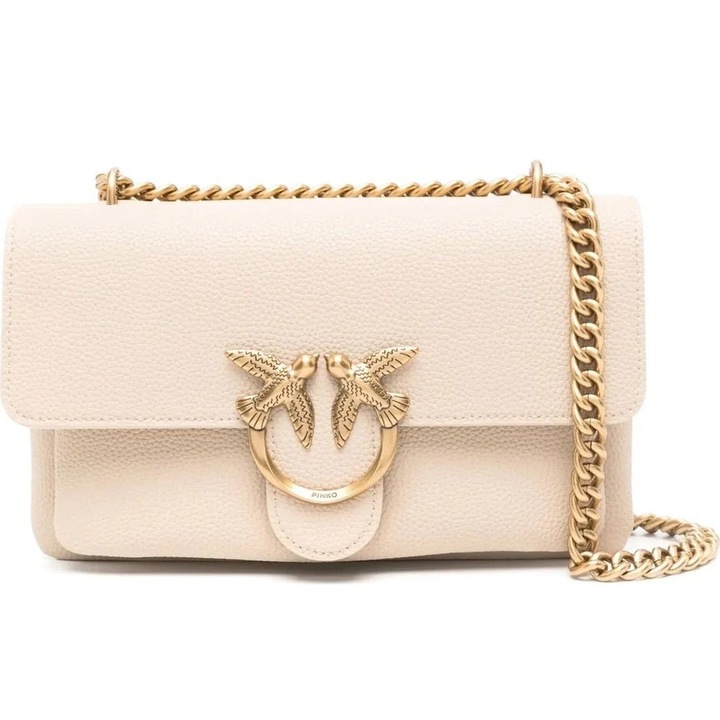 Válltáska, Pinko, Bézs, Valódi bőr, Egy méret