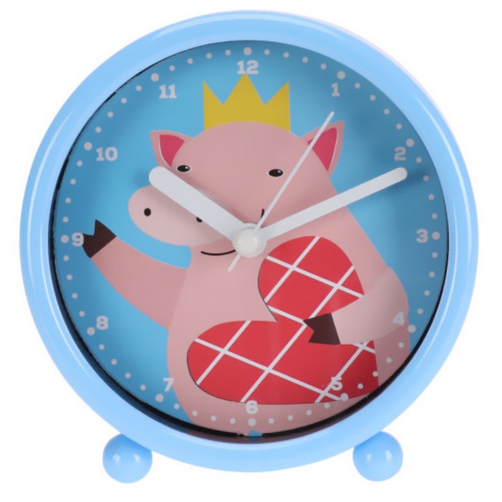 Ceas pentru o camera pentru copii, Ø 10 cm - albastru