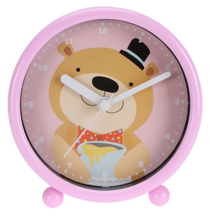 Ceas pentru o camera pentru copii, Ø 10 cm - roz